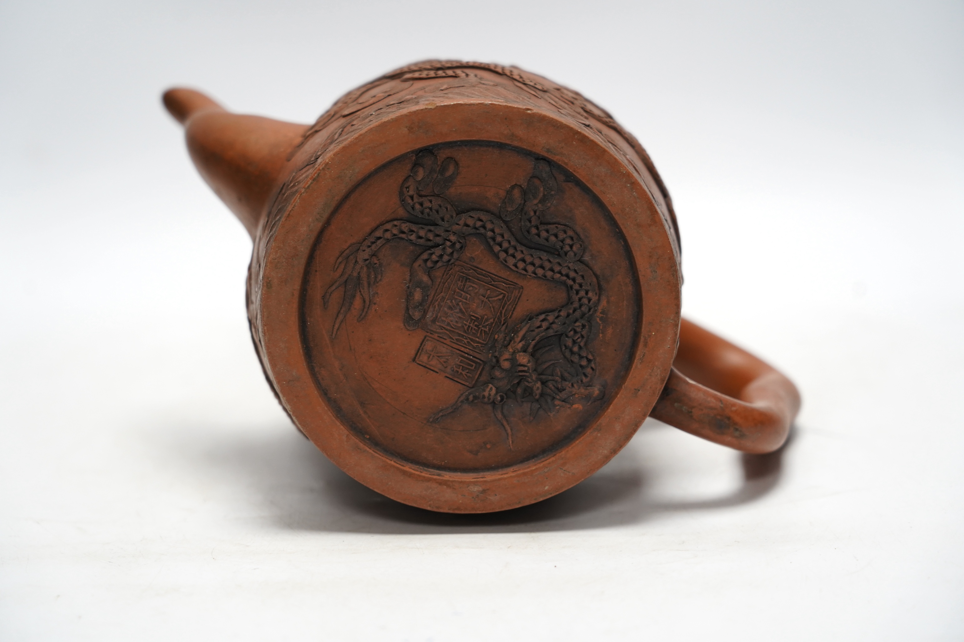 A Chinese Yixing ‘dragon’ teapot, 18cm high